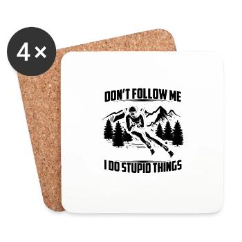 Ski sayings | Apres ski skiing skier gifts - Coasters (set of 4) - white - Front