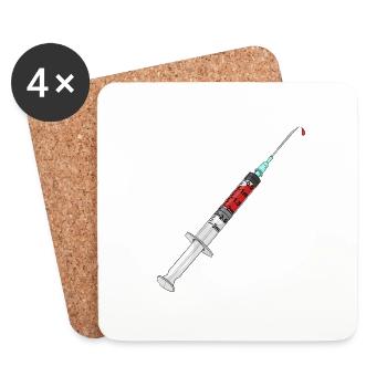 Spritze Impfung Arzt Patient Syringe Blut Doktor - Untersetzer (4er-Set) - Weiß - Vorne