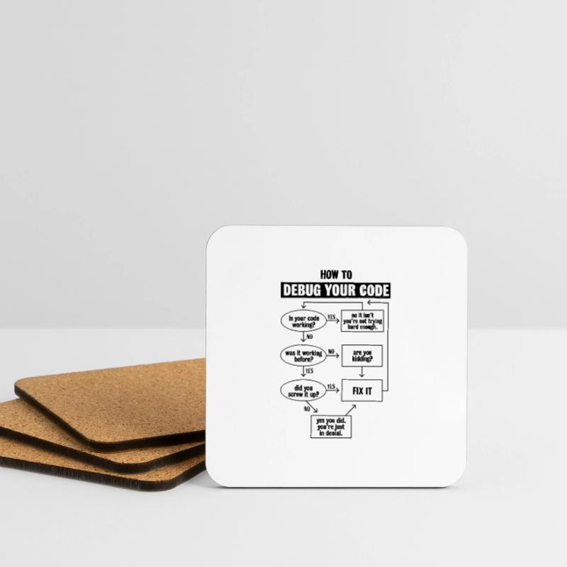 Programming Code Coding Funny Debug Gift Coasters (set of 4)