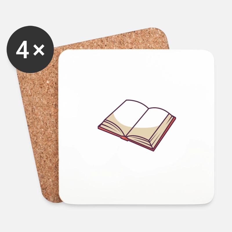 Offenes Buch - Untersetzer (4er-Set) - Weiß