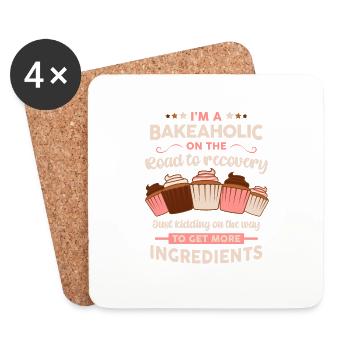 Baker Konditor Lustige Bakeholic Backen Sprichwort - Untersetzer (4er-Set) - Weiß - Vorne