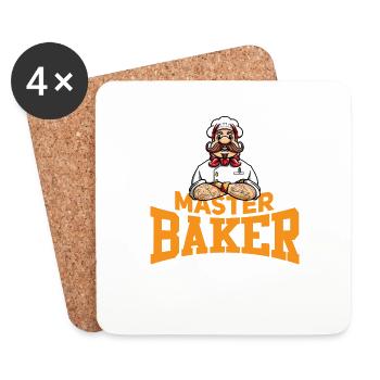 Baker Baking Master Baker Bakery - Coasters (set of 4) - white - Front