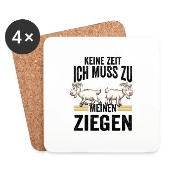 Ziege Ziegenbock Hirte Ziegenzucht Ziegenstall Lus - Untersetzer (4er-Set) - Weiß - Vorne