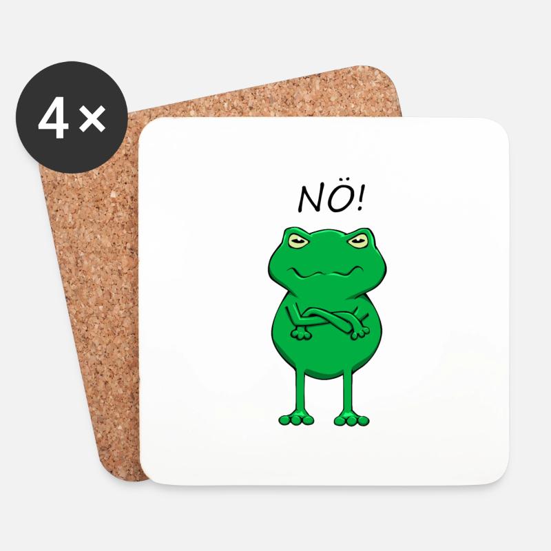 Statement, Der Nö Frosch Lustiges Statement Frog - Untersetzer (4er-Set) - Weiß