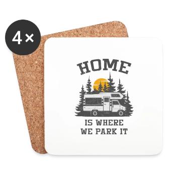 Camping-car Camping Camping-car - Dessous de verre (lot de 4) - blanc - Devant