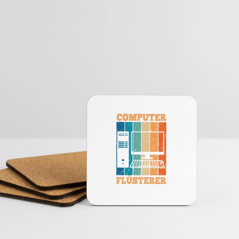 Computerflüsterer Informatiker Retro PC Computer Untersetzer (4er-Set)