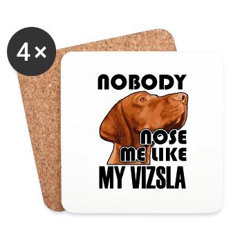Niemand nasen mich wie mein Vizsla - Untersetzer (4er-Set) - Weiß - Vorne