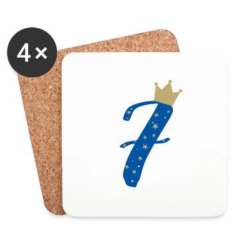 7 sieben seven zahl Geburtstag kind geschenk - Untersetzer (4er-Set) - Weiß - Vorne