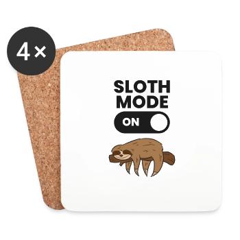 Lazy Sloth Müde Sloth Lustige Sloth Mode On - Untersetzer (4er-Set) - Weiß - Vorne