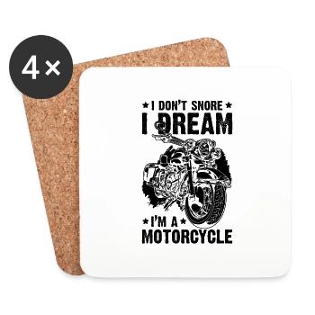 Moto motard moto - Dessous de verre (lot de 4) - blanc - Devant
