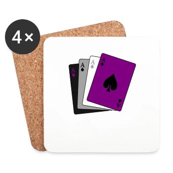 Asexquality LGBTQIA Cartes asexuées J'ai un as - Dessous de verre (lot de 4) - blanc - Devant