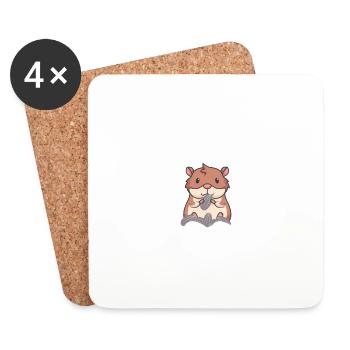 Hamster Haustier Nagetier Geschenkidee Goldhamster - Untersetzer (4er-Set) - Weiß - Vorne