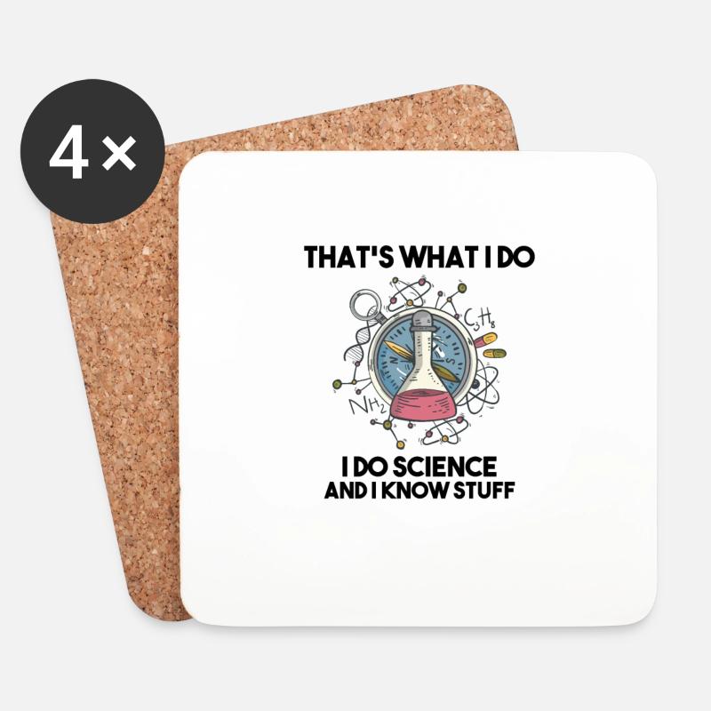 I love science - Untersetzer (4er-Set) - Weiß