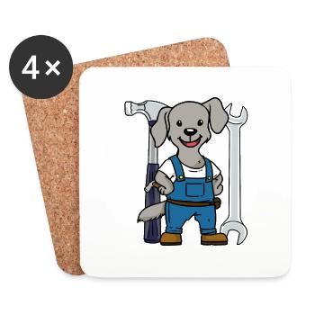 Dog Tool Enfants Jeune Artisan - Dessous de verre (lot de 4) - blanc - Devant