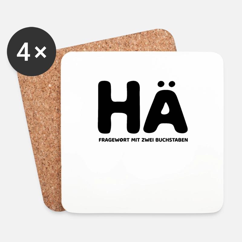 Hä - Untersetzer (4er-Set) - Weiß