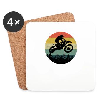 Motocross MX Motorcycle Motorbike Motorsport Biker - Coasters (set of 4) - white - Front