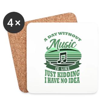 MUSICIAN gift drum kit for drummer SORRY - Coasters (set of 4) - white - Front