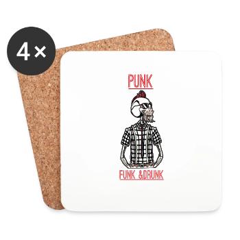 Punk Funk Drunk - Untersetzer (4er-Set) - Weiß - Vorne