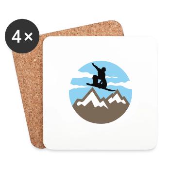 Snowboard - Untersetzer (4er-Set) - Weiß - Vorne