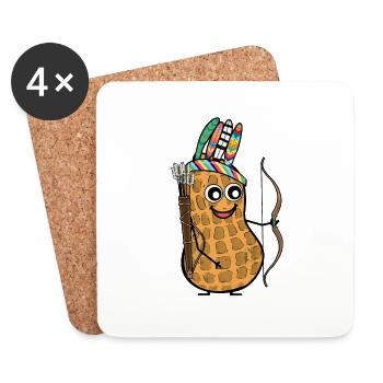 Chief Peanut Wild West Indian Bow - Coasters (set of 4) - white - Front