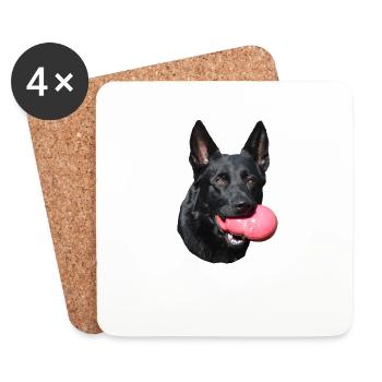 Schäferhund Deutscher Schäferhund schwarzer Hunde - Untersetzer (4er-Set) - Weiß - Vorne