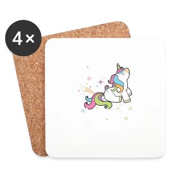 Mir Egal Ich Bin Ein Einhorn Fabelwesen, Geschenk - Untersetzer (4er-Set) - Weiß - Vorne