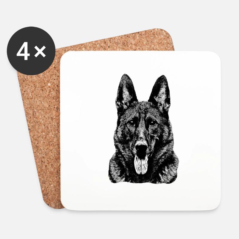Schäferhund deutscher Schäferhund Transparent - Untersetzer (4er-Set) - Weiß