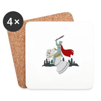 Chess knight horse chess board rider gift - Coasters (set of 4) - white - Front