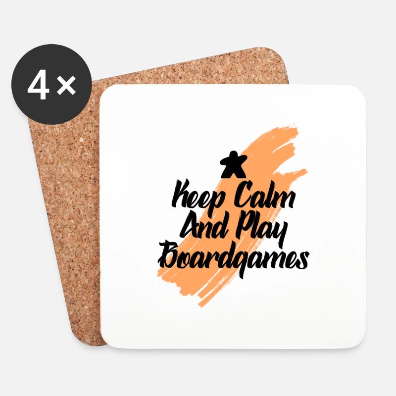 keep calm and play boardgames - Untersetzer (4er-Set) - Weiß