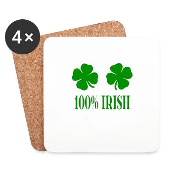 Cloverleaf 100% Irish St. Patrick's Day Gift Idea - Coasters (set of 4) - white - Front