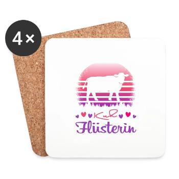 Kuh Flüsterer - Untersetzer (4er-Set) - Weiß - Vorne