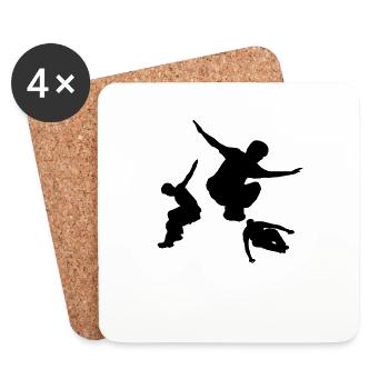 Parkour Freerunner Parcours Backflip - Coasters (set of 4) - white - Front