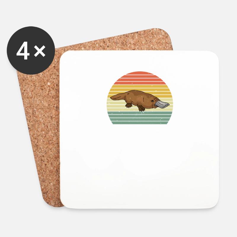 Schnabeltier Platypus Schnabelente Geschenk - Untersetzer (4er-Set) - Weiß