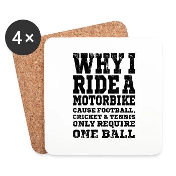 MOTORCYCLE FUNNY Gift Biker for Motorcyclists - Coasters (set of 4) - white - Front
