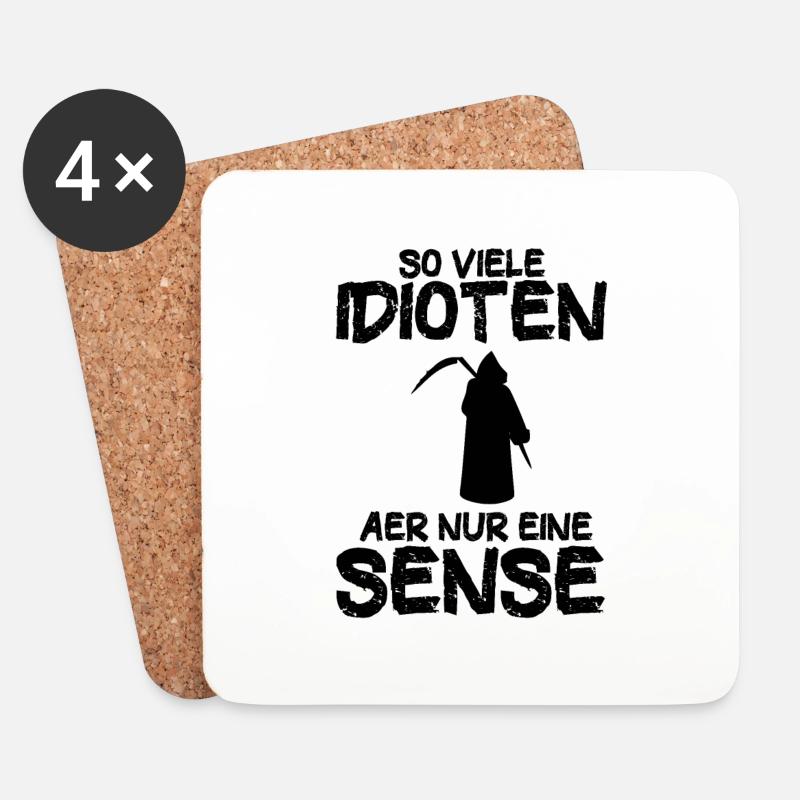 Lustige Sprüche Beleidigungen witzige Sprüche - Untersetzer (4er-Set) - Weiß