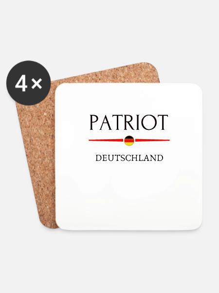 Patriot /Deutschland /Flagge /Heimat /Statement - Untersetzer (4er-Set) - Weiß