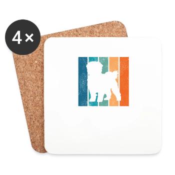 Maltese Dog Puppy Walker Retro Gift - Coasters (set of 4) - white - Front