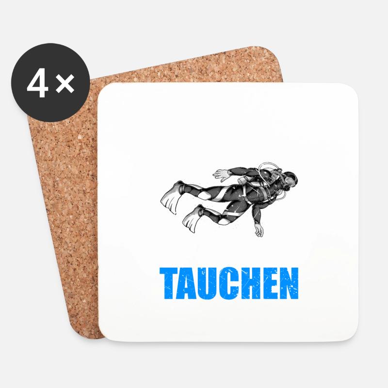 Tauchen der tut nix der will nur tauchen Taucher - Untersetzer (4er-Set) - Weiß