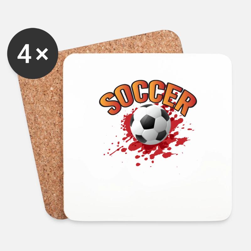 Fußball Bunt - Untersetzer (4er-Set) - Weiß