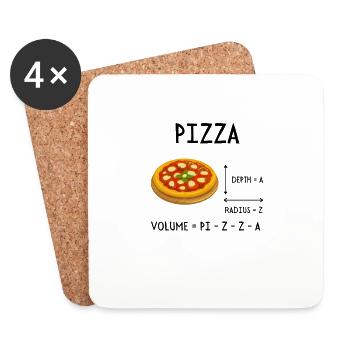 Professeur ingénieur étudiant Pizza Math Pi - Dessous de verre (lot de 4) - blanc - Devant