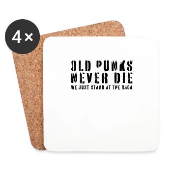 Old Punks Never Die - Punk Rock Distressed Gift - Coasters (set of 4) - white - Front