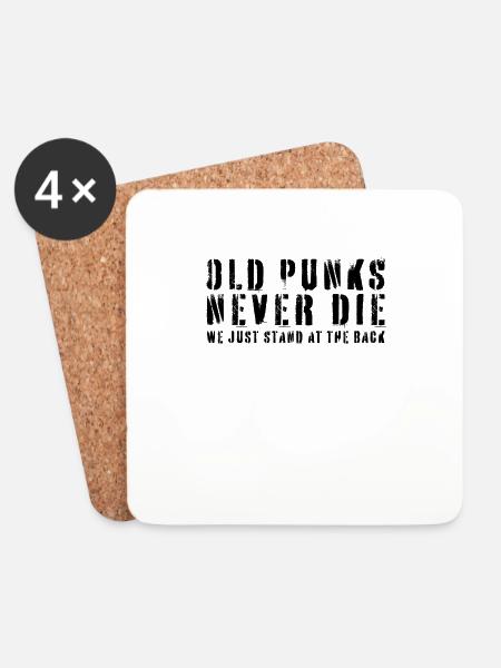 Alte Punks sterben nie - Punkrock-Geschenk in Not - Untersetzer (4er-Set) - Weiß