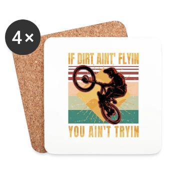 Dirt Bike Rider - If Dirt Ain't Flyin You Ain't - Untersetzer (4er-Set) - Weiß - Vorne