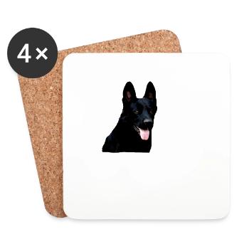 Schäferhund deutscher Schäferhund schwarzer Hund - Untersetzer (4er-Set) - Weiß - Vorne