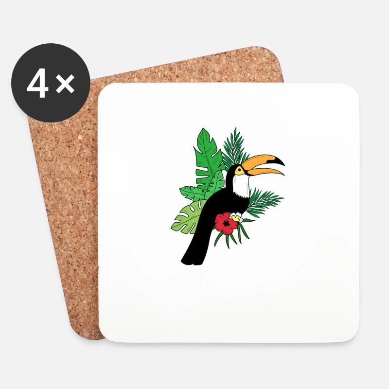 tucan - Untersetzer (4er-Set) - Weiß