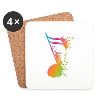 Musik Musiker Music Musikfan Musikfreund Musiker - Untersetzer (4er-Set) - Weiß - Vorne