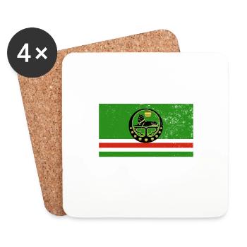 Chechnya Tschetschenische Flagge Vintage Effekt - Untersetzer (4er-Set) - Weiß - Vorne