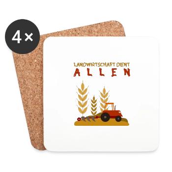 Landwirtschaft Bauern Landwirt Geschenk Traktor - Untersetzer (4er-Set) - Weiß - Vorne