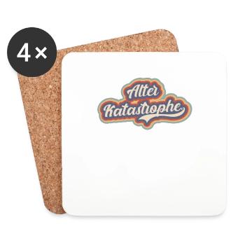 Alter Katastrophe - lustiger Spruch vintage retro - Untersetzer (4er-Set) - Weiß - Vorne