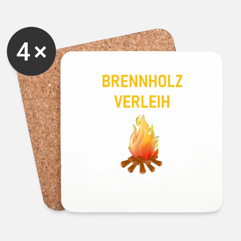 brennholz verleih - Untersetzer (4er-Set) - Weiß